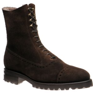 Carlos Santos 1038 mens rubber-soled boots in brown suede