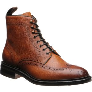 Carlos Santos 8922 mens rubber-soled brogue boots in braga grain