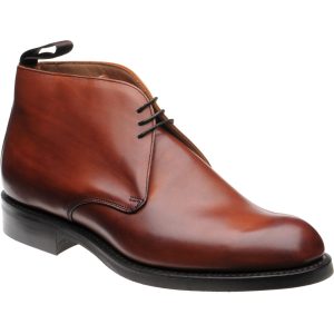 Cheaney Jackie III Rubber mens rubber-soled Chukka boots in dark leaf calf