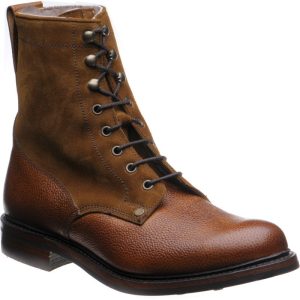 Cheaney Scott mens rubber-soled boots in almond grain and suede