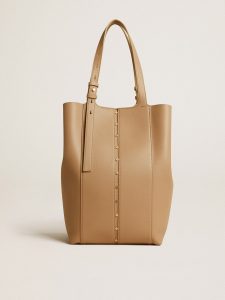 Golden Goose - 24/7 Bag North South In Cappuccino-colored Leather With Adjustable Handles, Woman, Size: U