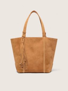 Golden Goose - 24/7 East West Bag In Camel-colored Suede With Fringes, Woman, Size: U