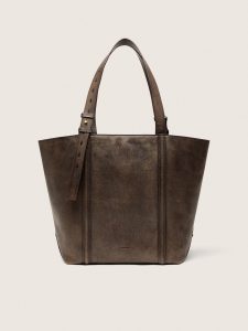 Golden Goose - 24/7 East West Bag In Dark Brown Distressed Leather, Woman, Size: U