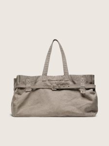 Golden Goose - Anthracite Canvas Tote Bag With Embroidery And Antique Silver Details, Woman, Size: U