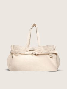 Golden Goose - Ecru Canvas Tote Bag With Embroidery And Antique Silver Details, Woman, Size: U