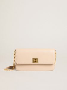 Golden Goose - Gioia Bag In Pale Pink Boarded Leather With Gold Details, Woman, Size: U