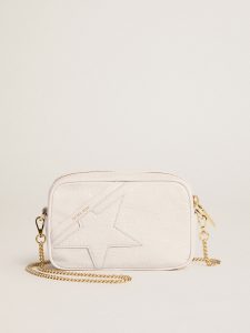 Golden Goose - Mini Star Bag In Butter-white Leather With Tone-on-tone Star, Woman, Size: U