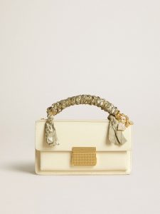 Golden Goose - Small Venezia Bag In Butter-colored Boarded Leather With Braided Scarf And Double Charm, Woman, Size: U