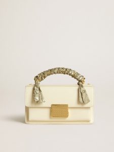 Golden Goose - Small Venezia Bag In Butter-colored Boarded Leather With Braided Scarf, Woman, Size: U