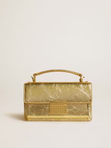 Golden Goose - Small Venezia Bag In Gold Metallic Leather With Gold Details, Woman, Size: U