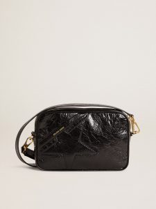 Golden Goose - Star Bag In Glossy Black Leather With Tone-on-tone Star, Woman, Size: U
