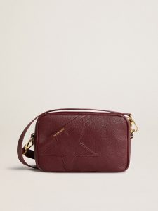 Golden Goose - Star Bag In Wine-red Leather With Tone-on-tone Star, Woman, Size: U