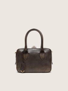 Golden Goose - Vita Bag In Brown Vintage Leather With Gold Details, Woman, Size: U
