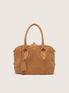 Golden Goose - Vita Bag In Camel-colored Suede With Gold Details, Woman, Size: U