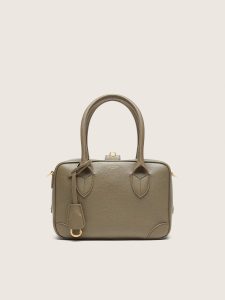Golden Goose - Vita Bag In Sage-green Leather With Gold Details, Woman, Size: U