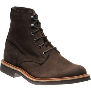 Herring Bernwood mens rubber-soled boots in dark brown hydro nubuck
