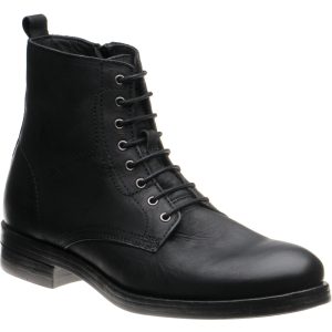 Herring Bridges mens rubber-soled boots in black waxy calf