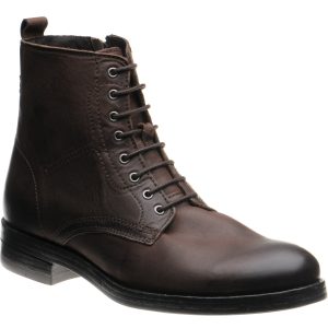Herring Bridges mens rubber-soled boots in brown waxy calf