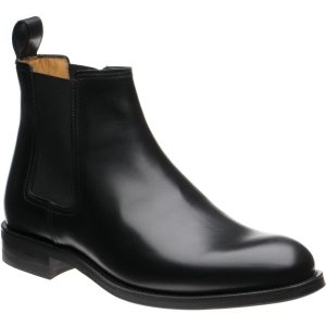 Herring Chichester mens rubber-soled Chelsea boots in black calf