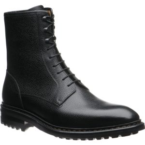 Herring Churchstow Norwegian mens rubber-soled boots in black grain