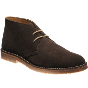 Herring Dune mens rubber-soled desert boots in brown suede