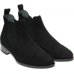 Herring Giovanna ladies rubber-soled brogue boots in black suede