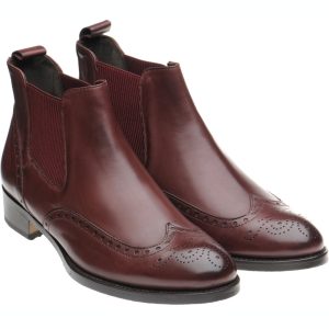 Herring Giovanna ladies rubber-soled brogue boots in burgundy calf