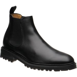 Herring Grange mens rubber-soled boots in black calf