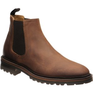 Herring Grange mens rubber-soled boots in nut brown calf
