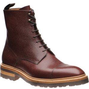 Herring Grantham Rubber mens rubber-soled boots in burgundy grain