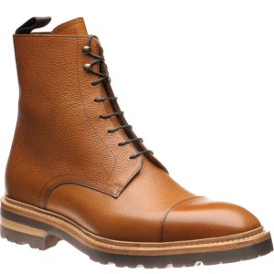 Herring Grantham Rubber mens rubber-soled boots in tan grain