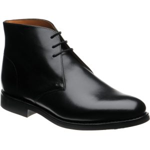 Herring Grays Rubber mens rubber-soled Chukka boots in black calf