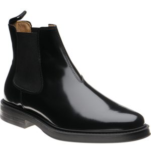 Herring Guards mens rubber-soled Chelsea boots in black polished