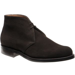Herring Herald mens rubber-soled Chukka boots in bitter choc suede