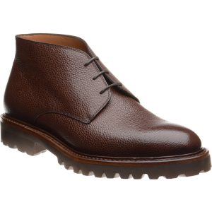 Herring Hook mens rubber-soled Chukka boots in dark brown grain