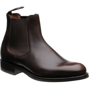 Herring Kirkby R mens rubber-soled Chelsea boots in brown waxy calf