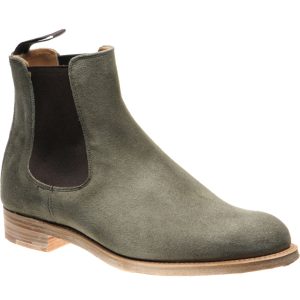 Herring Kirkby mens Chelsea boots in green suede