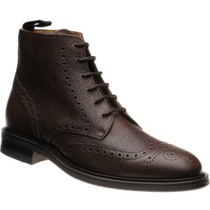 Herring Lympstone mens boots in dark brown grain
