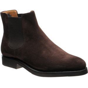 Herring Mantua mens rubber-soled Chelsea boots in brown suede