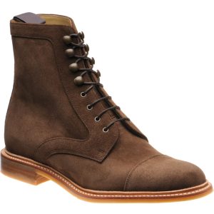 Herring Melksham mens rubber-soled boots in castagnia suede