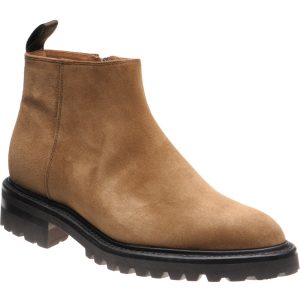 Herring Montrose mens rubber-soled boots in mid brown suede