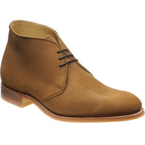 Herring Orkney R mens rubber-soled Chukka boots in tan waxy suede