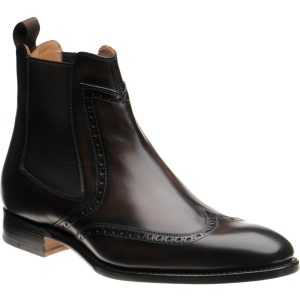 Herring Perry mens brogue Chelsea boots in brown calf