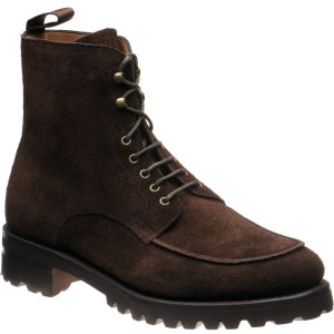 Herring Sharpham mens rubber-soled boots in dark brown suede