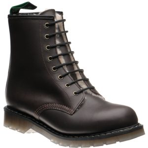 Herring Stanwick mens rubber-soled boots in brown waxy calf