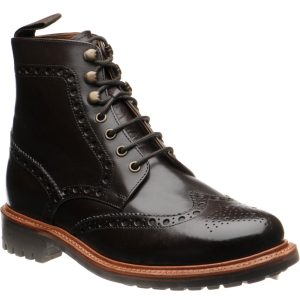 Herring Steeperton II mens rubber-soled boots in dark brown calf