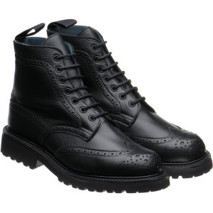 Herring Stephy ladies rubber-soled brogue boots in black muflone calf