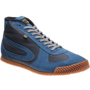 Herring Tokyo Hi-Top Trainer mens rubber-soled boots in grey titan and teal suede