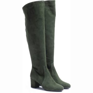 Herring Varese ladies rubber-soled boots in green suede