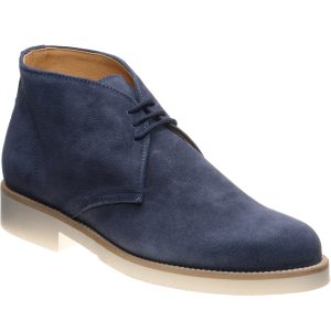 Herring Warren mens rubber-soled desert boots in blue suede